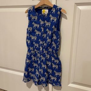 mini boden Button Through Woven Romper 7-8Y